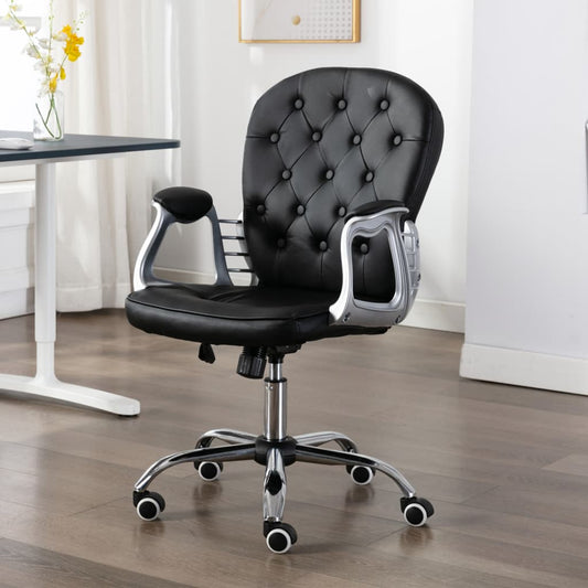 Bürodrehstuhl Schwarz Kunstleder - Premium Bürostühle  - Just €145.38! Shop now at homesales4u