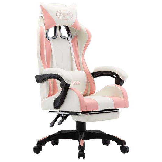 Gaming-Stuhl mit Fußstütze Rosa und Weiß Kunstleder - Premium Bürostühle  - Just €190.65! Shop now at homesales4u