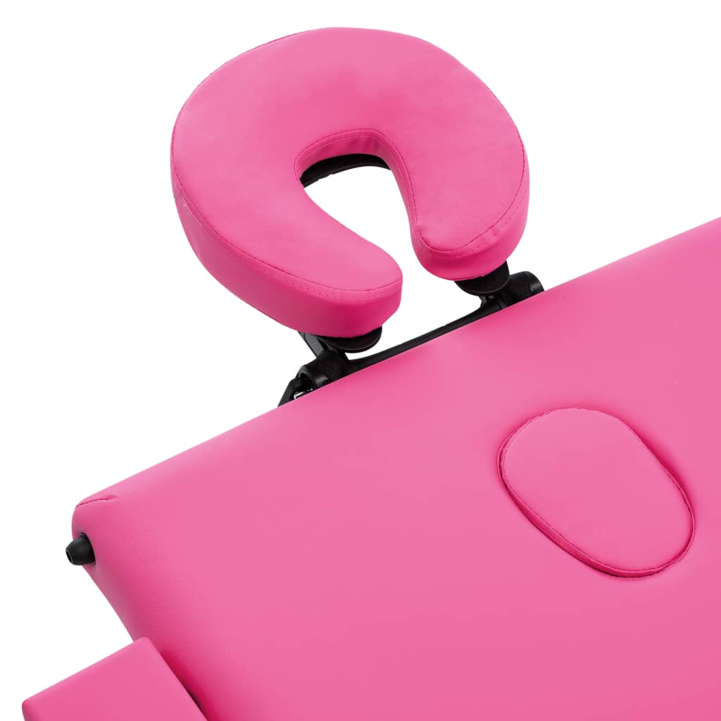 Massageliege Klappbar 3-Zonen mit Holzgestell Rosa - Premium Massagetische  - Just €214.56! Shop now at homesales4u