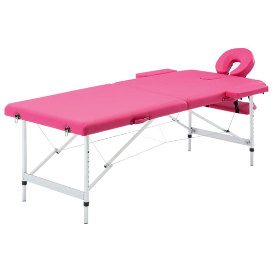 Massageliege Klappbar 2-Zonen mit Aluminiumgestell Rosa - Premium Massagetische  - Just €176.29! Shop now at homesales4u