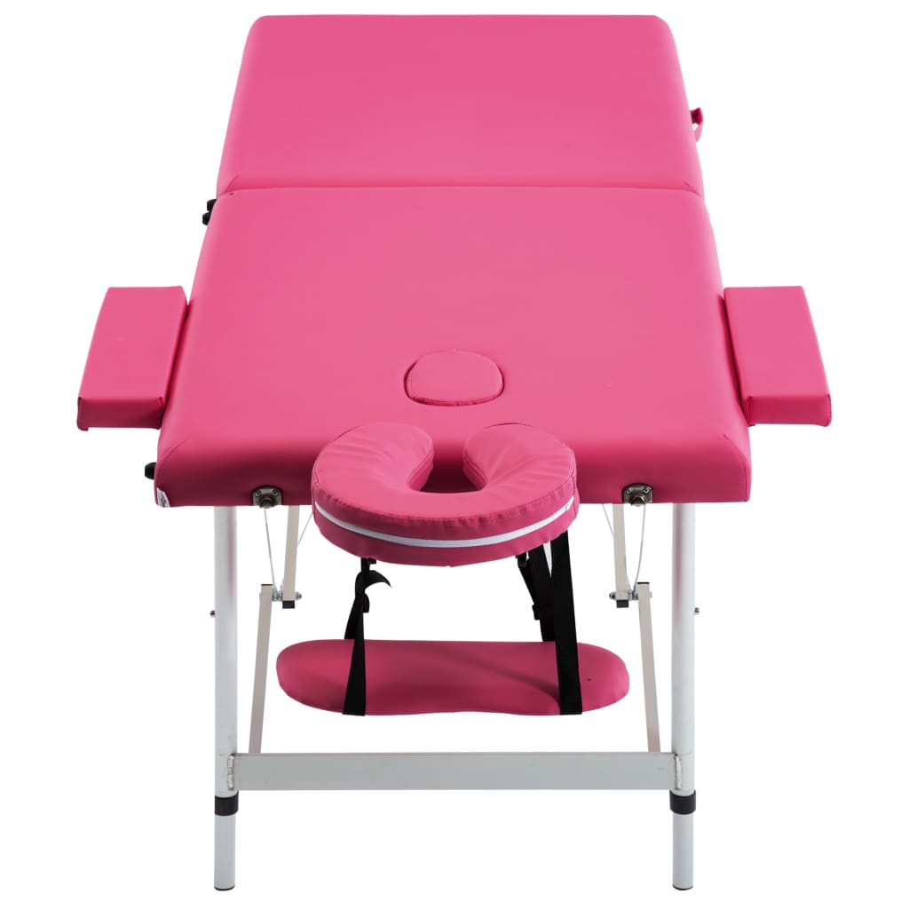 Massageliege Klappbar 2-Zonen mit Aluminiumgestell Rosa - Premium Massagetische  - Just €176.29! Shop now at homesales4u