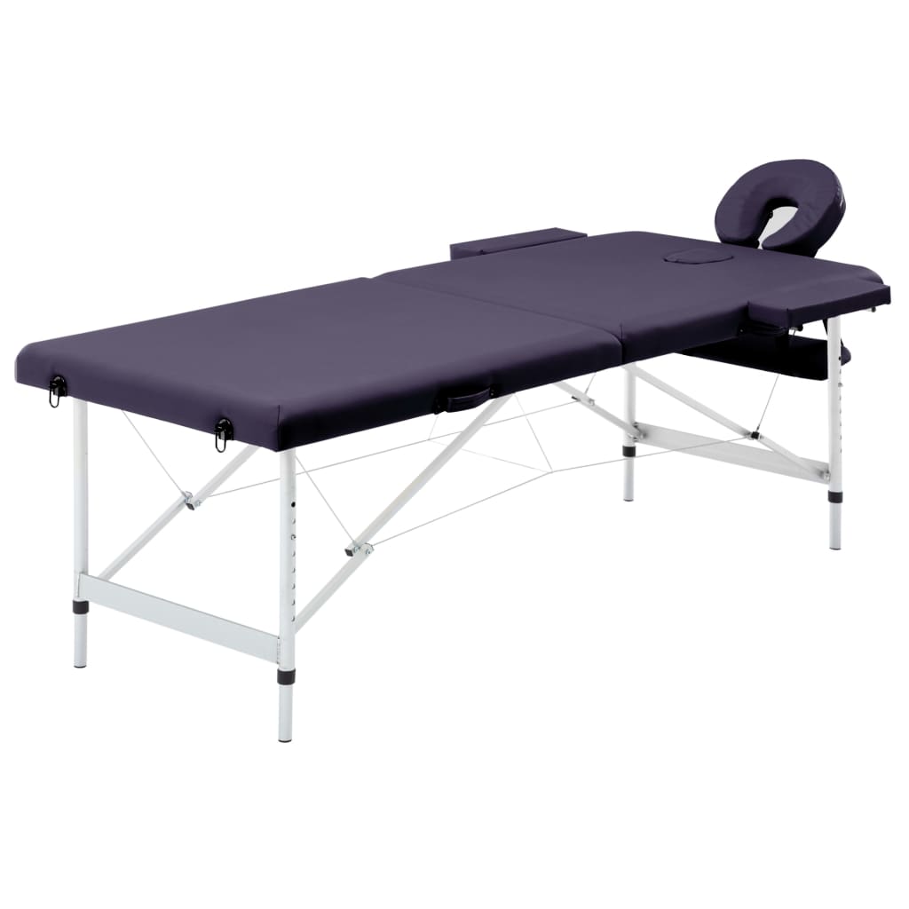 Massageliege Klappbar 2-Zonen mit Aluminiumgestell Lila - Premium Massagetische  - Just €194.08! Shop now at homesales4u