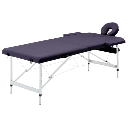 Massageliege Klappbar 2-Zonen mit Aluminiumgestell Lila - Premium Massagetische  - Just €194.08! Shop now at homesales4u