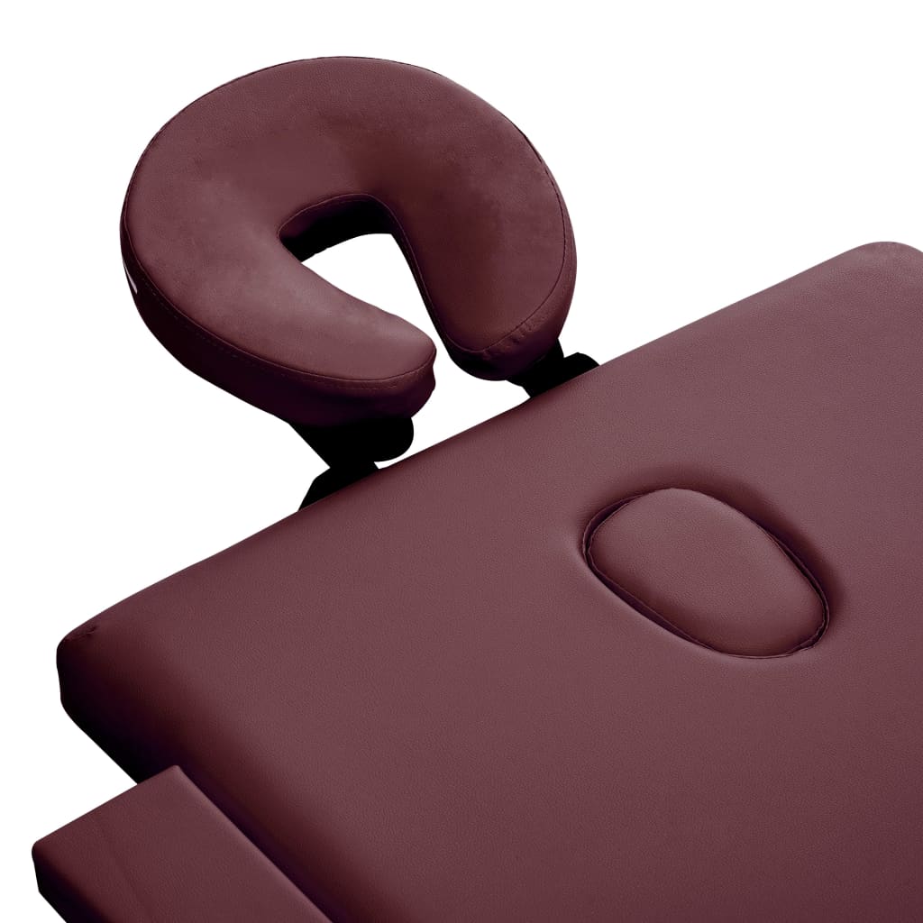 Massageliege Klappbar 2-Zonen Aluminiumgestell Bordeaux-Lila - Premium Massagetische  - Just €198.77! Shop now at homesales4u