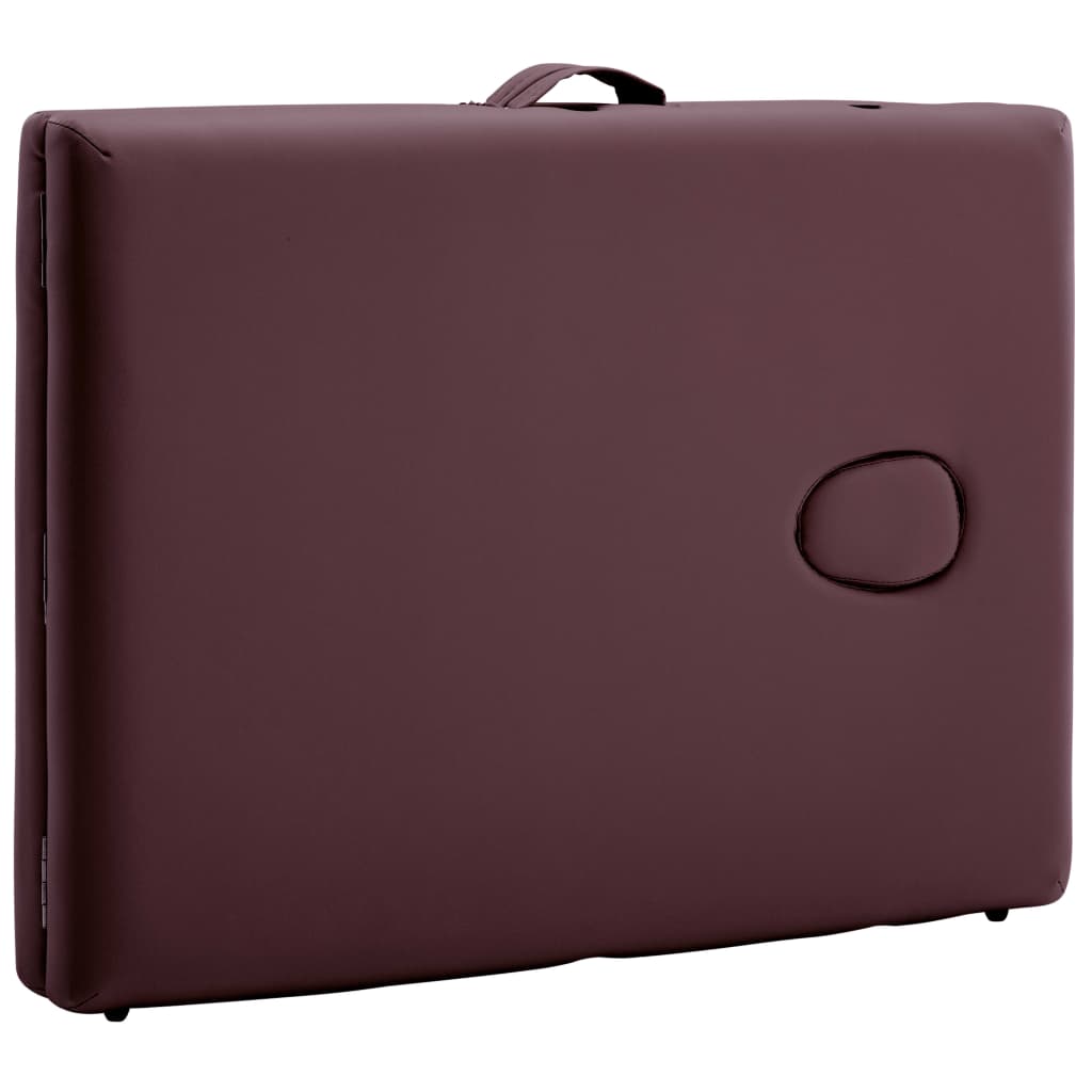 Massageliege Klappbar 2-Zonen Aluminiumgestell Bordeaux-Lila - Premium Massagetische  - Just €198.77! Shop now at homesales4u