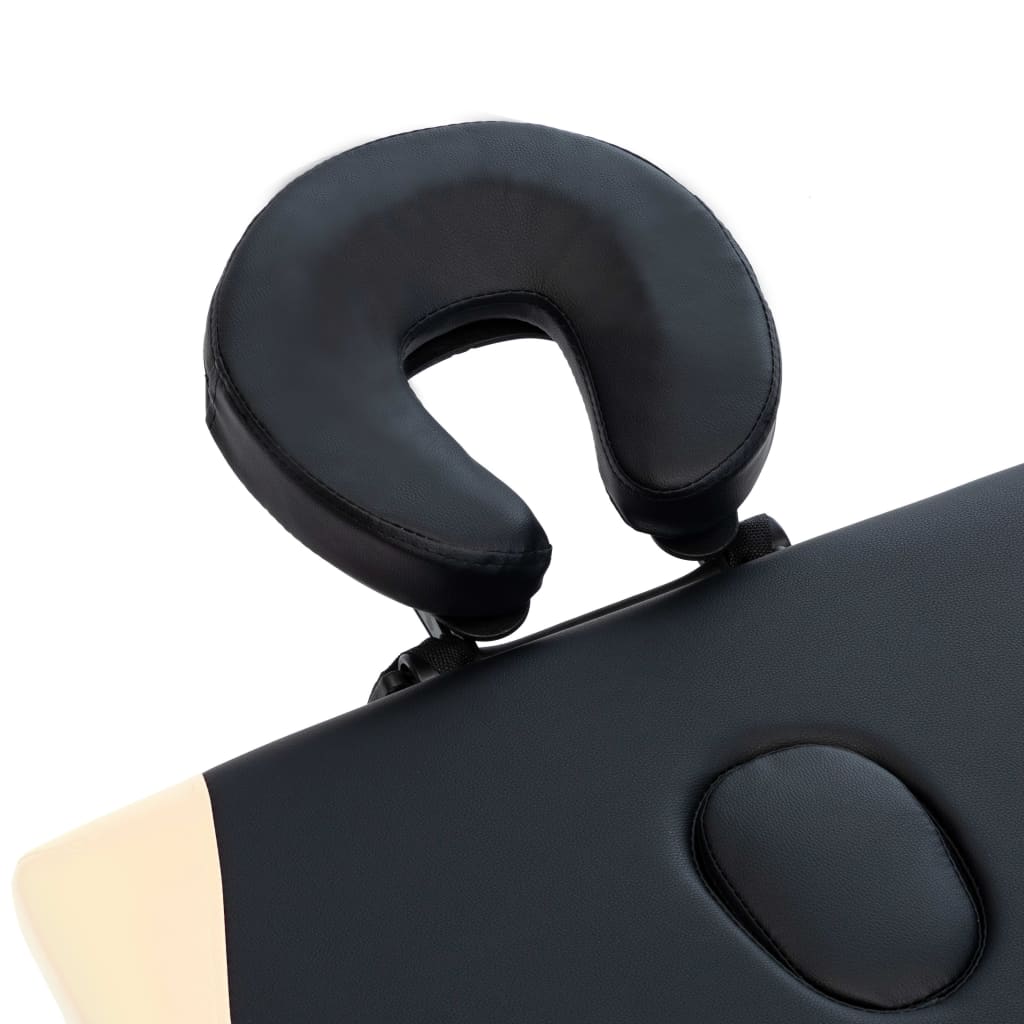 Massageliege Klappbar 2-Zonen Aluminiumgestell Schwarz Beige - Premium Massagetische  - Just €182.10! Shop now at homesales4u