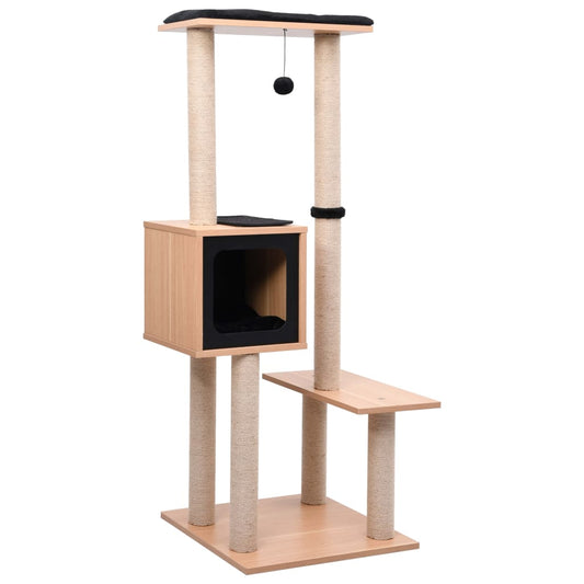 Katzen-Kratzbaum mit Sisal-Kratzmatte 129 cm - Premium Kratzbäume  - Just €140.41! Shop now at homesales4u