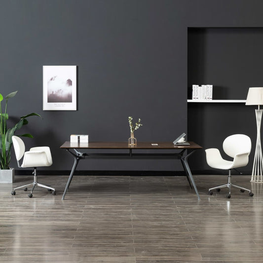 Drehbarer Bürostuhl Weiß Kunstleder - Premium Bürostühle  - Just €178.65! Shop now at homesales4u
