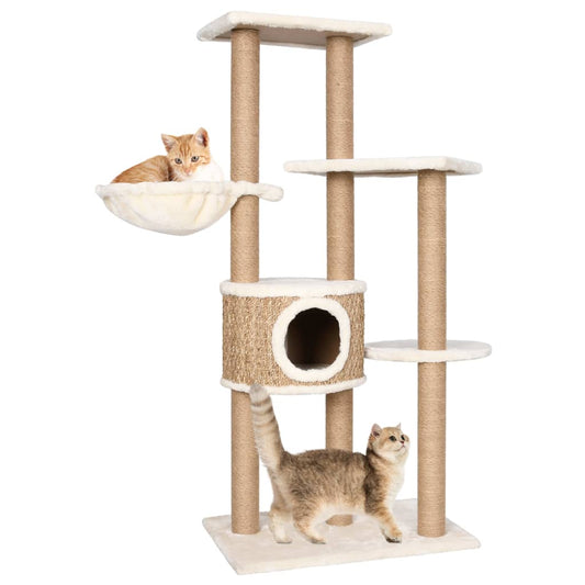 Katzen-Kratzbaum 126 cm Seegras - Premium Kratzbäume  - Just €150.41! Shop now at homesales4u