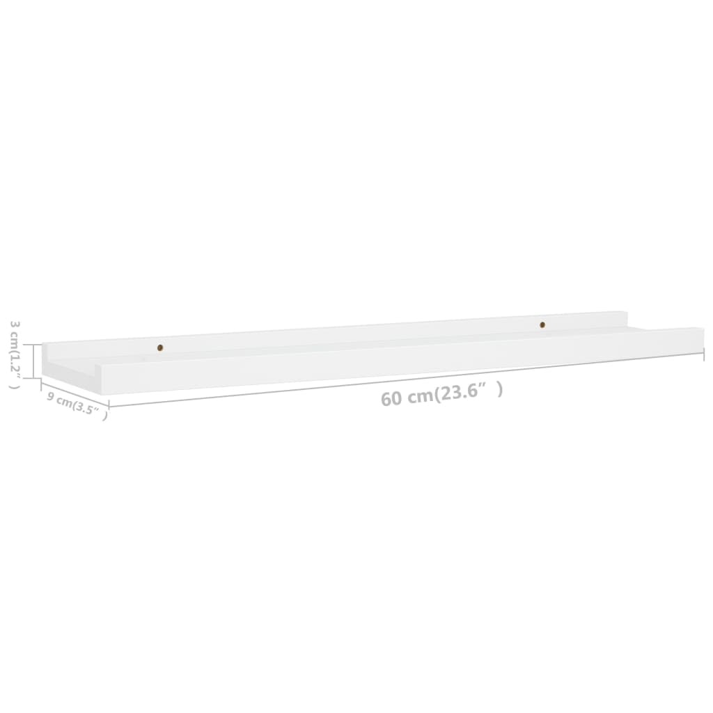 Bilderleisten 2 Stk. Weiß 60x9x3 cm MDF - Premium Wandregale  - Just €27.55! Shop now at homesales4u