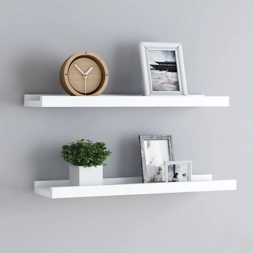 Bilderleisten 2 Stk. Weiß 60x9x3 cm MDF - Premium Wandregale  - Just €27.55! Shop now at homesales4u