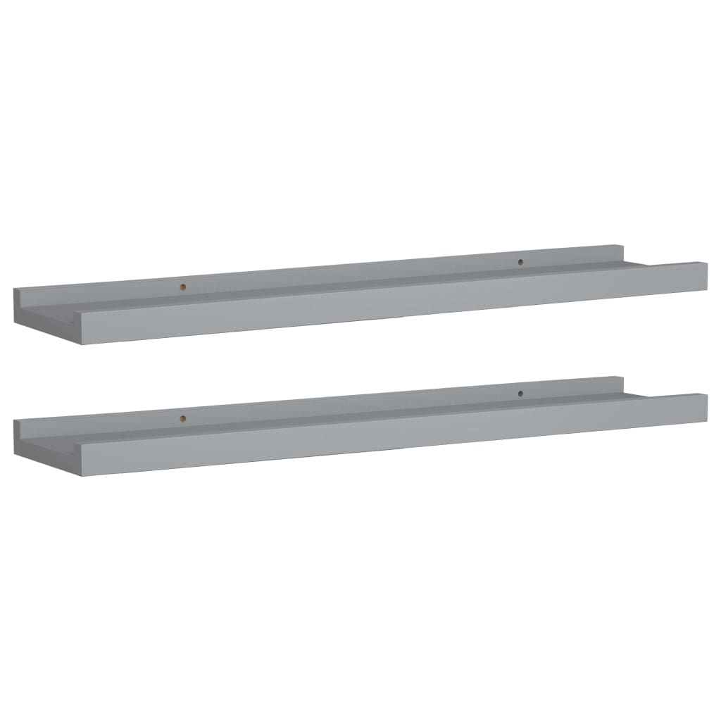 Bilderleisten 2 Stk. Grau 60x9x3 cm MDF - Premium Wandregale  - Just €27.55! Shop now at homesales4u