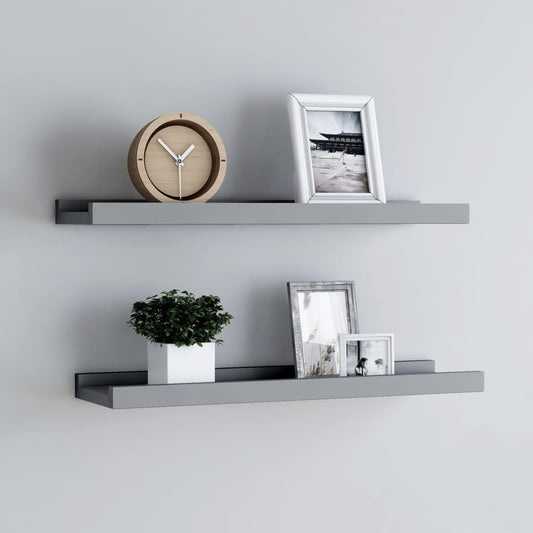 Bilderleisten 2 Stk. Grau 60x9x3 cm MDF - Premium Wandregale  - Just €27.55! Shop now at homesales4u