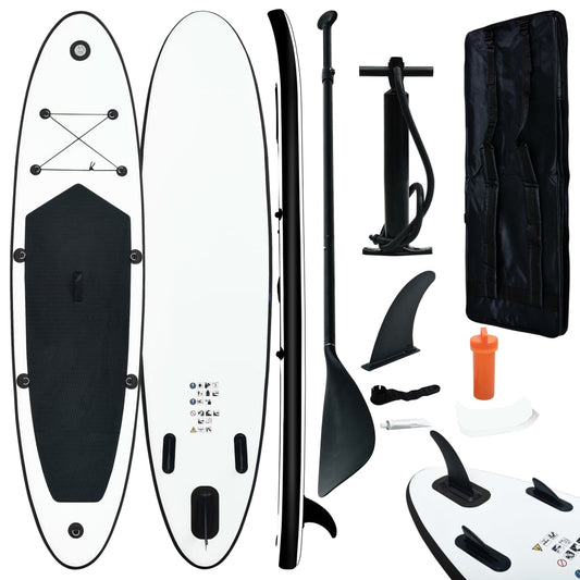 Aufblasbares Stand Up Paddle Board Set Schwarz und Weiß - Premium Paddelboards  - Just €318.53! Shop now at homesales4u