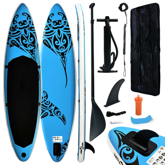 SUP-Board-Set Aufblasbar 366x76x15 cm Blau - Premium Paddelboards  - Just €368.10! Shop now at homesales4u
