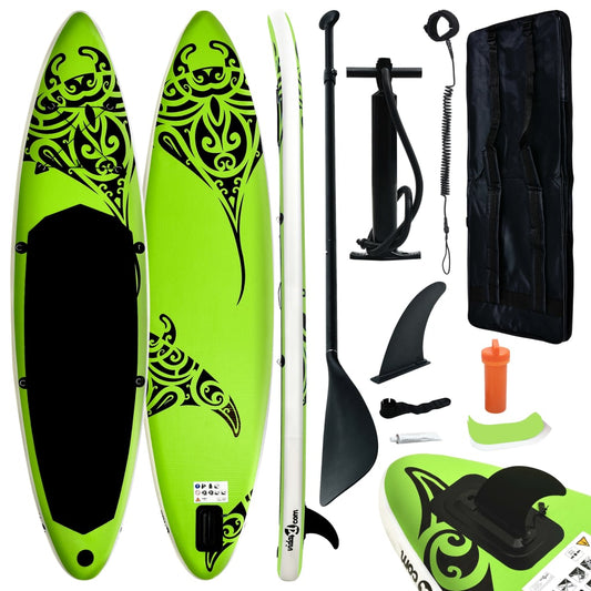 Aufblasbares Stand Up Paddle Board Set 305x76x15 cm Grün - Premium Paddelboards  - Just €326.09! Shop now at homesales4u