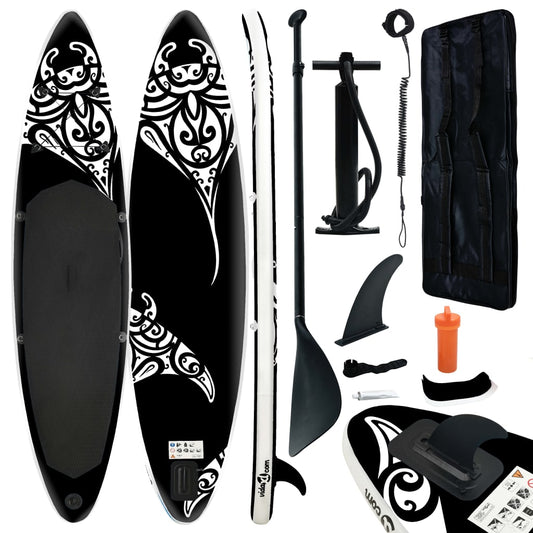 SUP-Board-Set Aufblasbar 320x76x15 cm Schwarz - Premium Paddelboards  - Just €333.85! Shop now at homesales4u