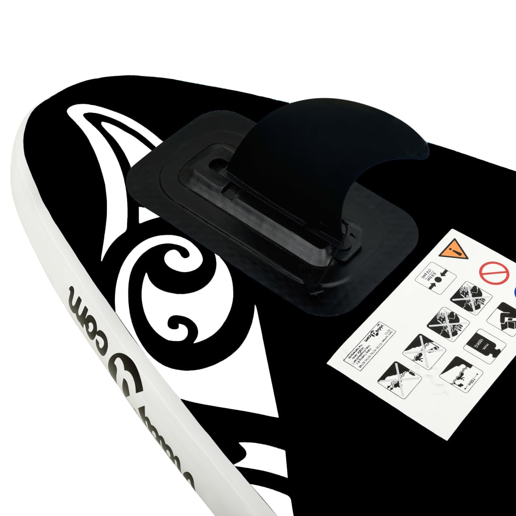 SUP-Board-Set Aufblasbar 366x76x15 cm Schwarz - Premium Paddelboards  - Just €343.95! Shop now at homesales4u