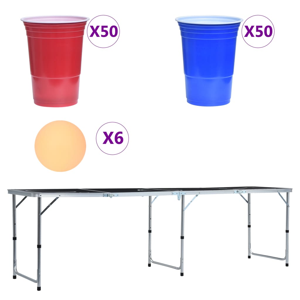 Bier-Pong-Tisch mit Tassen und Bällen Klappbar 240 cm - Premium Bierpong-Tische  - Just €186.83! Shop now at homesales4u