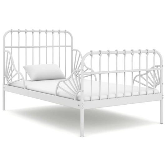 Ausziehbett Weiß Metall 80x130/200 cm - Premium Betten & Bettgestelle  - Just €166.71! Shop now at homesales4u