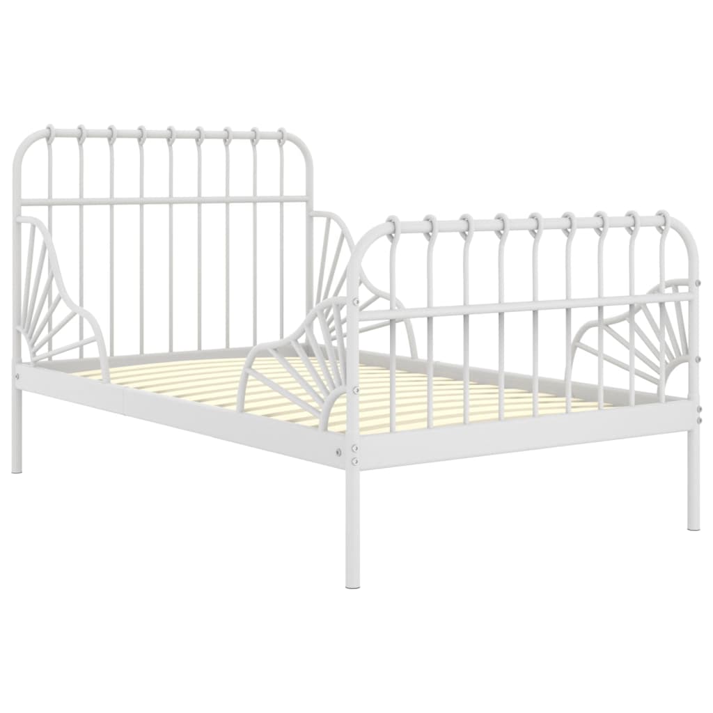 Ausziehbett Weiß Metall 80x130/200 cm - Premium Betten & Bettgestelle  - Just €166.53! Shop now at homesales4u