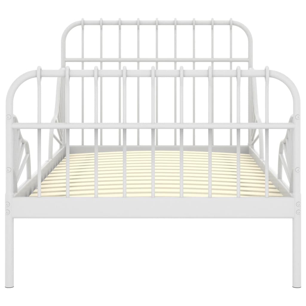 Ausziehbett Weiß Metall 80x130/200 cm - Premium Betten & Bettgestelle  - Just €166.53! Shop now at homesales4u