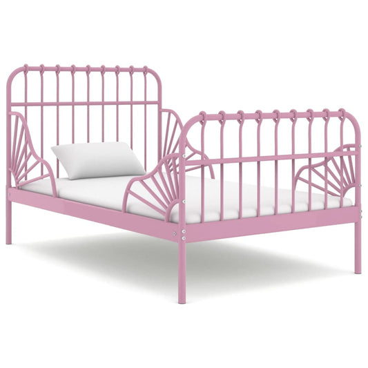 Ausziehbett Rosa Metall 80x130/200 cm - Premium Betten & Bettgestelle  - Just €200.20! Shop now at homesales4u