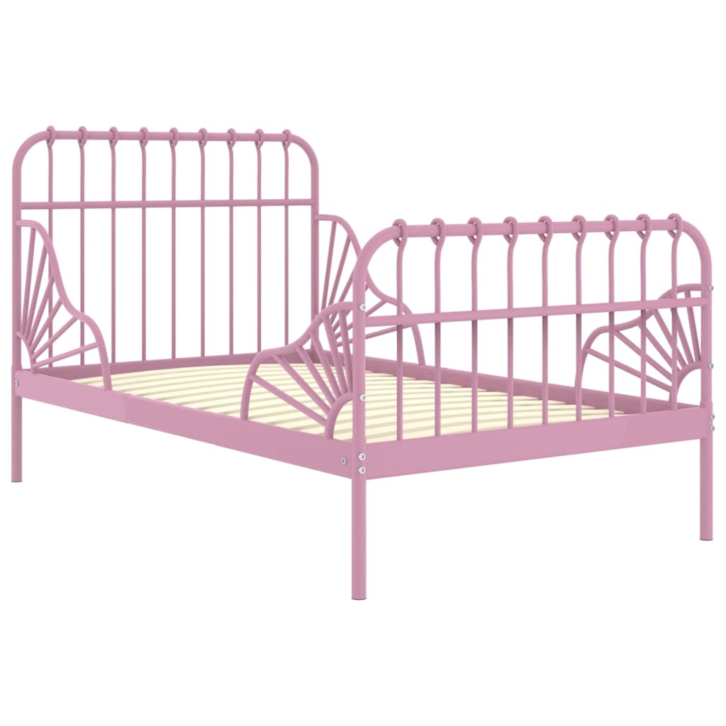 Ausziehbett Rosa Metall 80x130/200 cm - Premium Betten & Bettgestelle  - Just €200.20! Shop now at homesales4u
