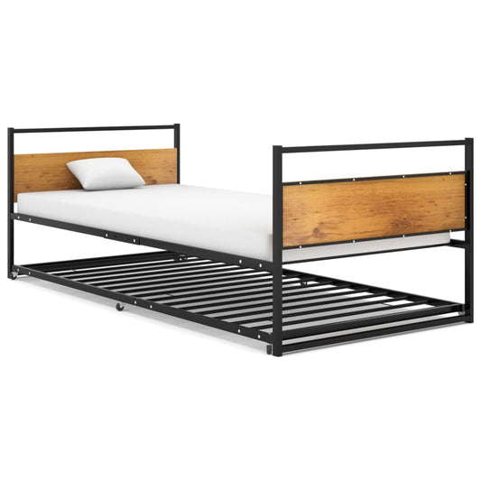 Ausziehbett Schwarz Metall 90x200 cm - Premium Betten & Bettgestelle  - Just €226.54! Shop now at homesales4u