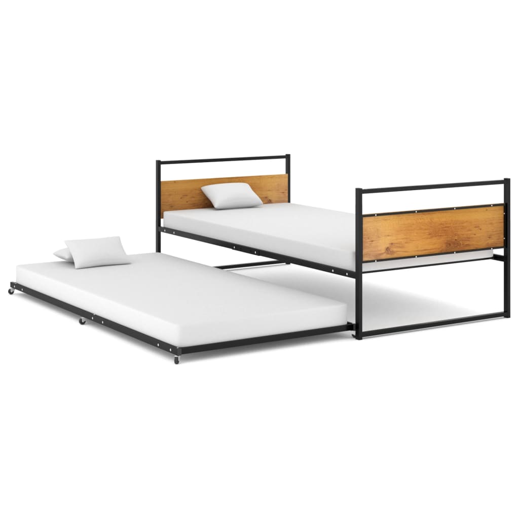Ausziehbett Schwarz Metall 90x200 cm - Premium Betten & Bettgestelle  - Just €226.54! Shop now at homesales4u