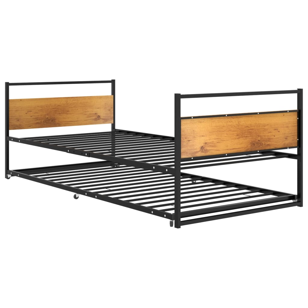 Ausziehbett Schwarz Metall 90x200 cm - Premium Betten & Bettgestelle  - Just €226.54! Shop now at homesales4u