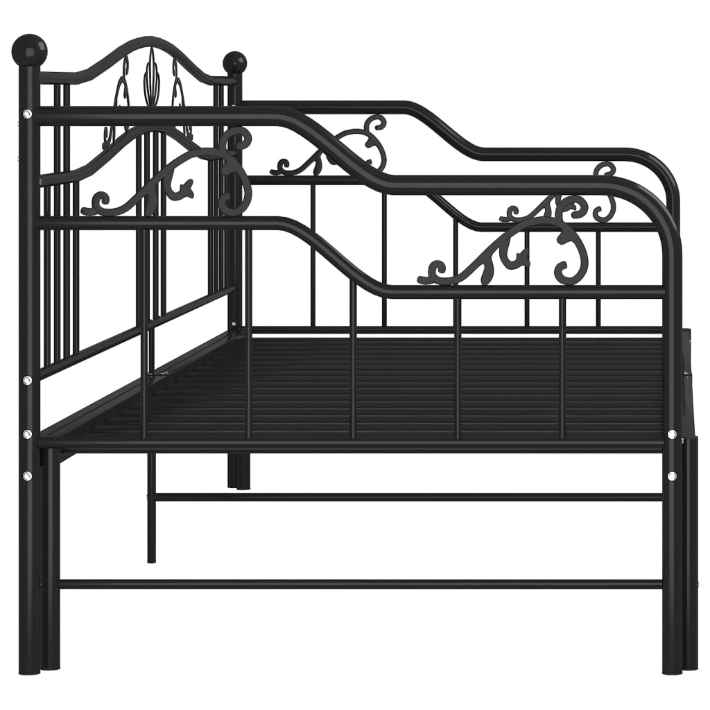 Ausziehsofa Bettgestell Schwarz Metall 90x200 cm - Premium Betten & Bettgestelle  - Just €293.85! Shop now at homesales4u