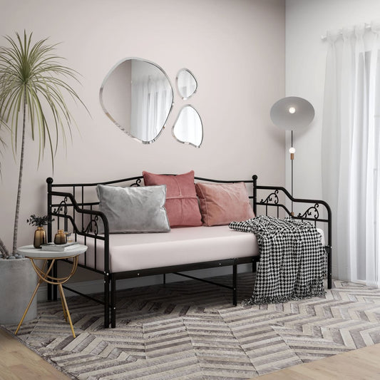 Ausziehsofa Bettgestell Schwarz Metall 90x200 cm - Premium Betten & Bettgestelle  - Just €293.85! Shop now at homesales4u