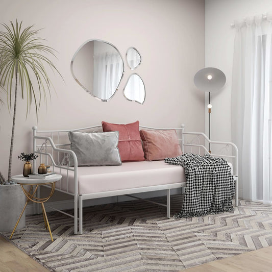 Ausziehsofa Bettgestell Weiß Metall 90x200 cm - Premium Betten & Bettgestelle  - Just €244.64! Shop now at homesales4u