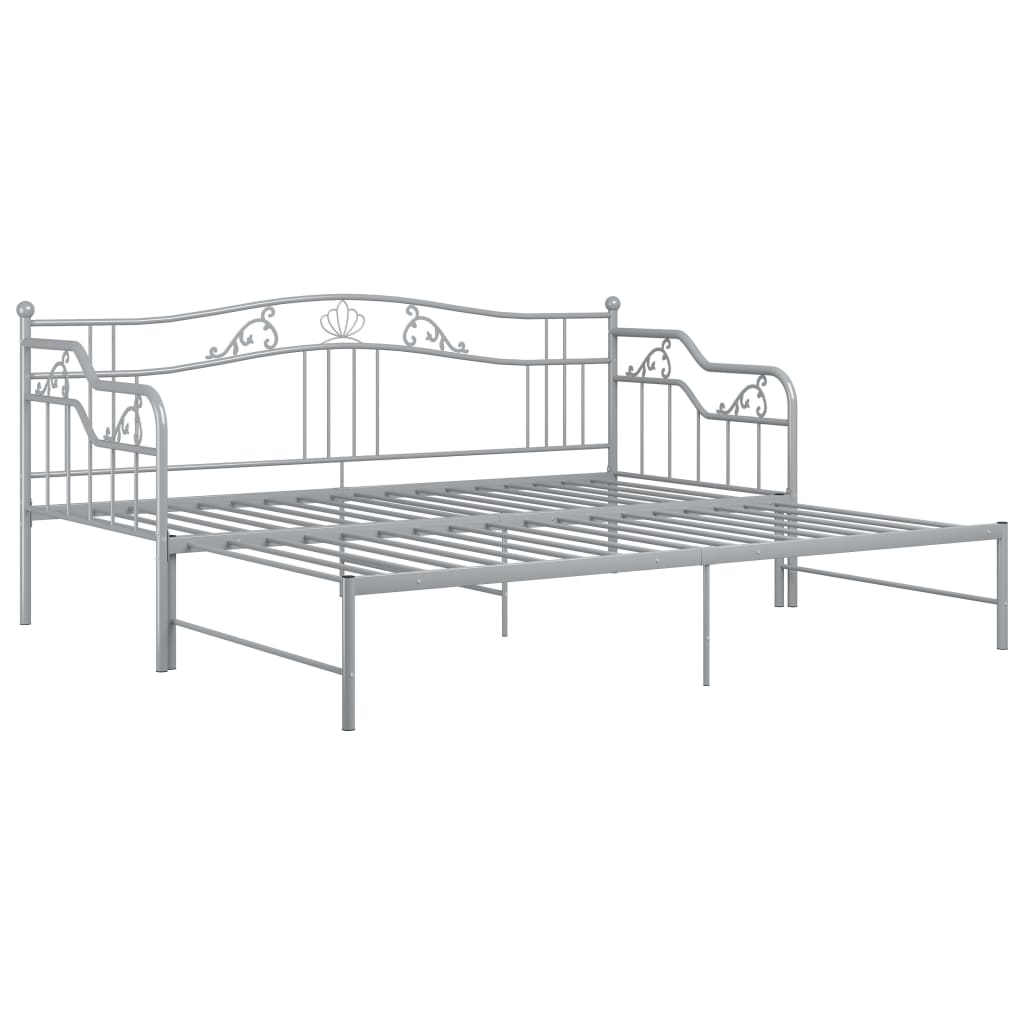 Ausziehsofa Bettgestell Grau Metall 90x200 cm - Premium Betten & Bettgestelle  - Just €217.09! Shop now at homesales4u