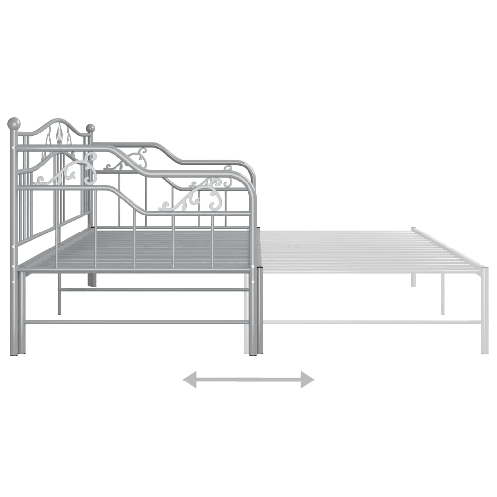 Ausziehsofa Bettgestell Grau Metall 90x200 cm - Premium Betten & Bettgestelle  - Just €217.09! Shop now at homesales4u
