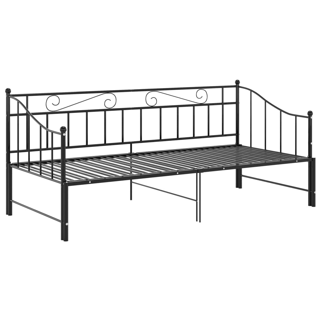 Ausziehsofa Bettgestell Schwarz Metall 90x200 cm - Premium Betten & Bettgestelle  - Just €193.96! Shop now at homesales4u