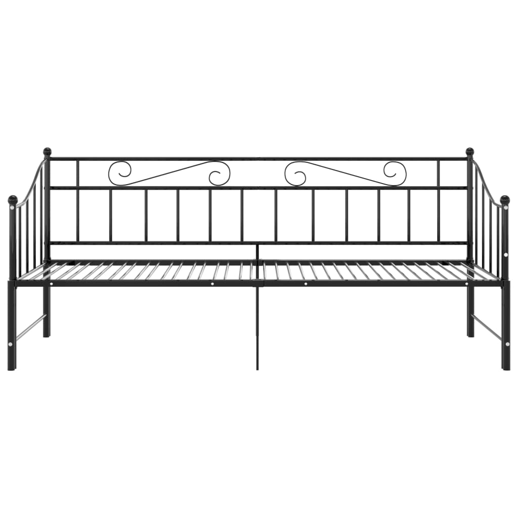 Ausziehsofa Bettgestell Schwarz Metall 90x200 cm - Premium Betten & Bettgestelle  - Just €193.96! Shop now at homesales4u