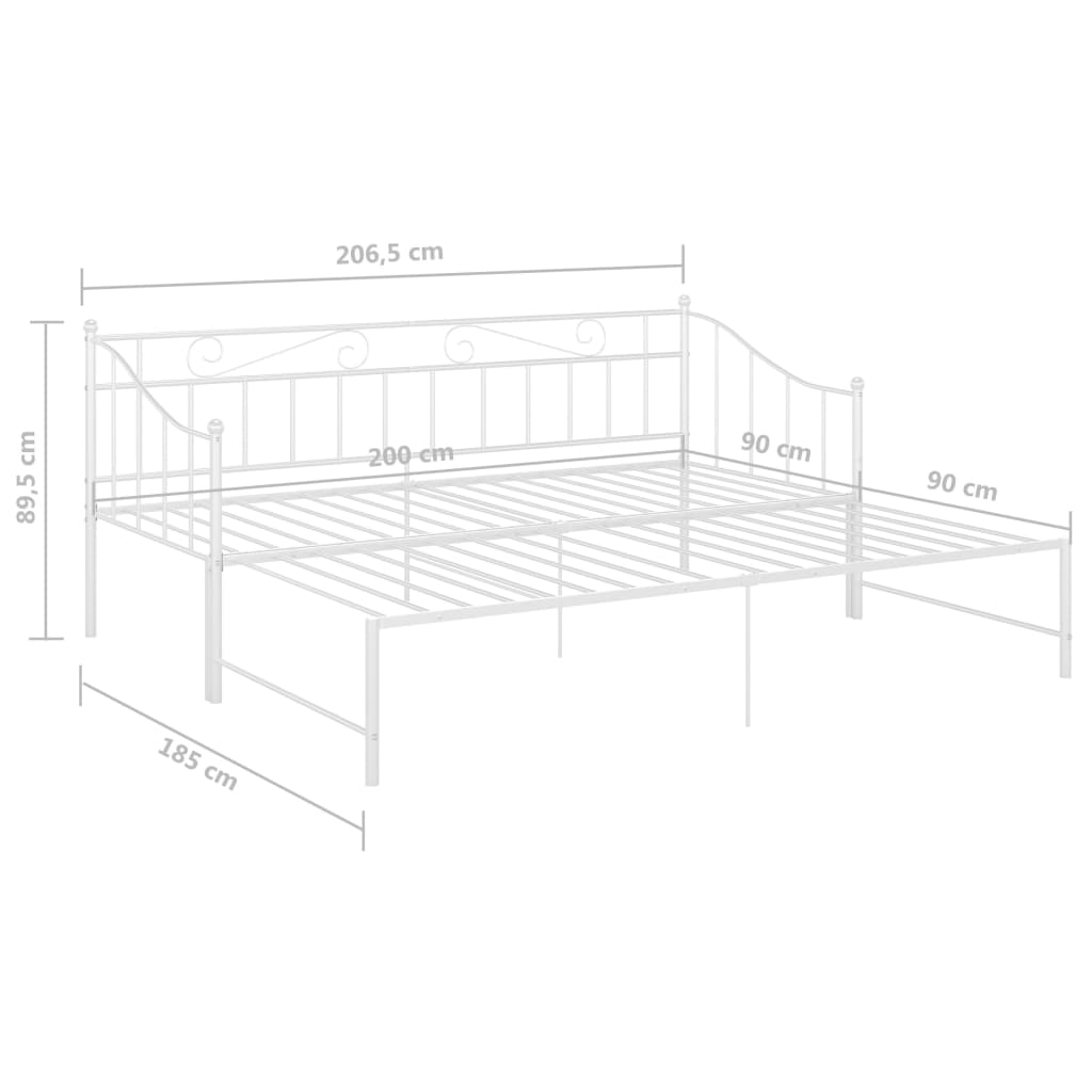 Ausziehsofa Bettgestell Weiß Metall 90x200 cm - Premium Betten & Bettgestelle  - Just €216! Shop now at homesales4u