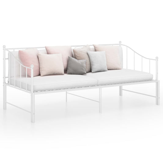 Ausziehsofa Bettgestell Weiß Metall 90x200 cm - Premium Betten & Bettgestelle  - Just €216! Shop now at homesales4u