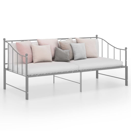 Ausziehsofa Bettgestell Grau Metall 90x200 cm - Premium Betten & Bettgestelle  - Just €193.33! Shop now at homesales4u