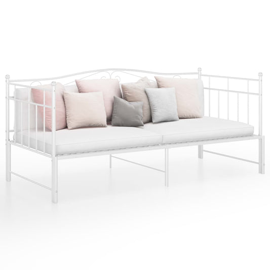 Ausziehsofa Bettgestell Weiß Metall 90x200 cm - Premium Betten & Bettgestelle  - Just €253.89! Shop now at homesales4u