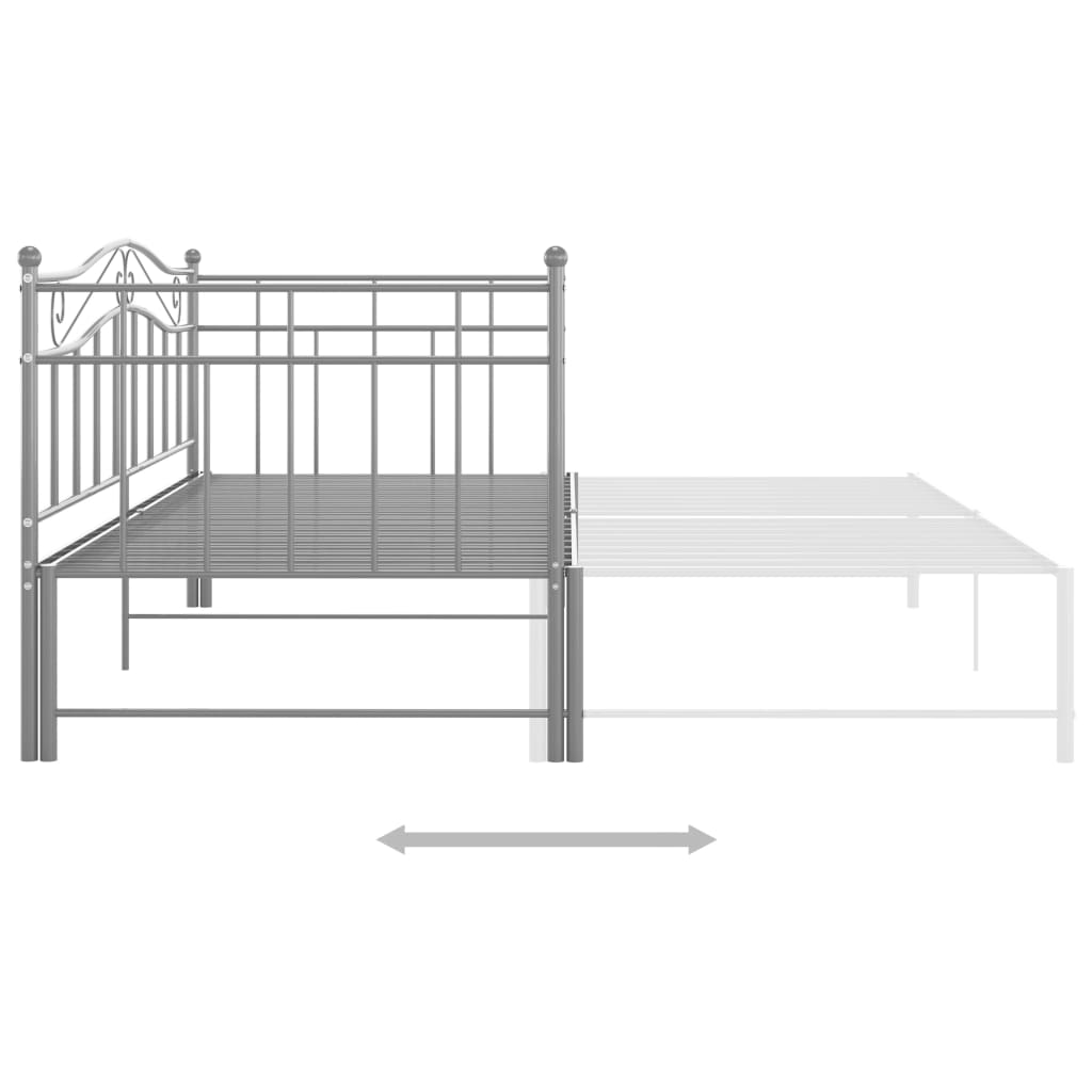 Ausziehsofa Bettgestell Grau Metall 90x200 cm - Premium Betten & Bettgestelle  - Just €199.66! Shop now at homesales4u