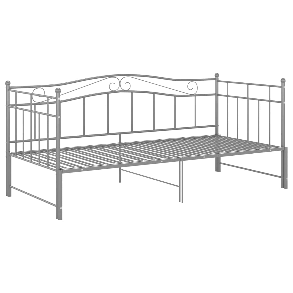 Ausziehsofa Bettgestell Grau Metall 90x200 cm - Premium Betten & Bettgestelle  - Just €199.66! Shop now at homesales4u