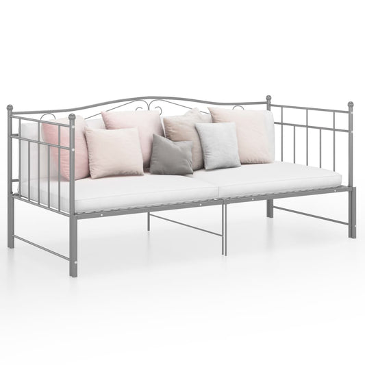 Ausziehsofa Bettgestell Grau Metall 90x200 cm - Premium Betten & Bettgestelle  - Just €199.66! Shop now at homesales4u