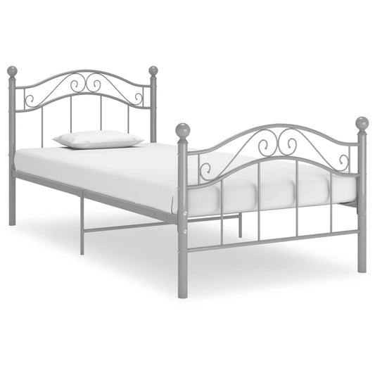 Bett Grau Metall 100x200 cm - Premium Betten & Bettgestelle  - Just €131.72! Shop now at homesales4u