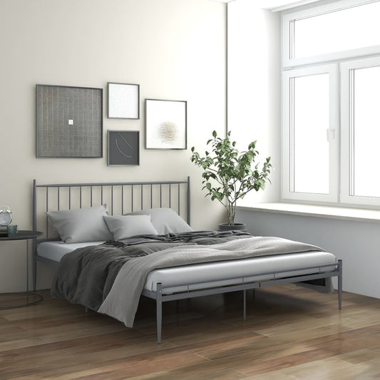 Bett Grau Metall 200x200 cm - Premium Betten & Bettgestelle  - Just €191.27! Shop now at homesales4u