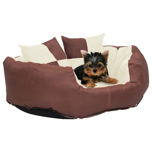 Hundekissen Wendbar und Waschbar Braun und Creme 65x50x20 cm - Premium Hundebetten  - Just €50.14! Shop now at homesales4u