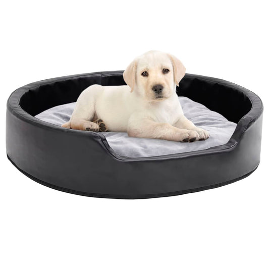 Hundebett Schwarz-Grau 79x70x19 cm Plüsch und Kunstleder - Premium Hundebetten  - Just €61.49! Shop now at homesales4u
