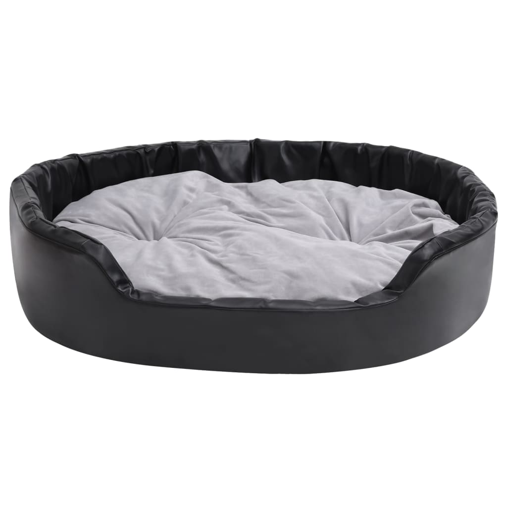 Hundebett Schwarz-Grau 99x89x21 cm Plüsch und Kunstleder - Premium Hundebetten  - Just €88.72! Shop now at homesales4u
